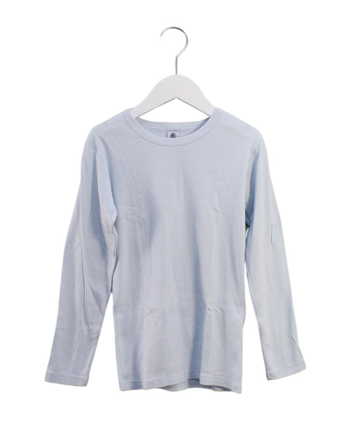 A Blue Long Sleeve Tops from Petit Bateau in size 10Y for boy. (Front View)