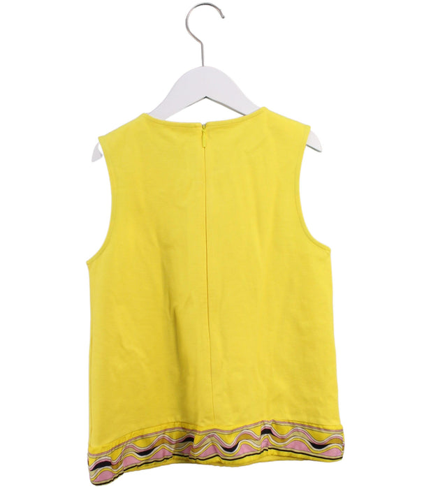 A Yellow Sleeveless Tops from Emilio Pucci in size 10Y for girl. (Back View)