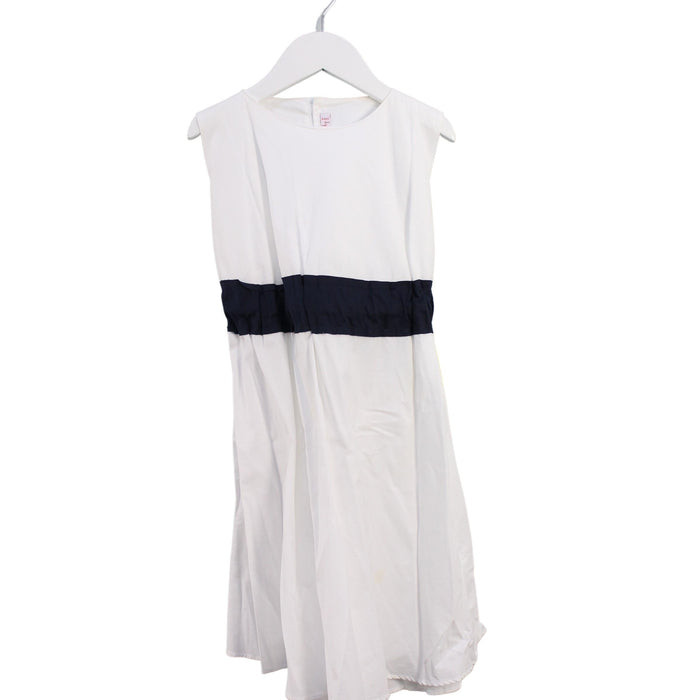 A White Sleeveless Dresses from Il Gufo in size 8Y for girl. (Front View)