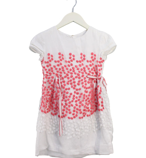 A White Short Sleeve Dresses from I Pinco Pallino in size 6T for girl. (Front View)