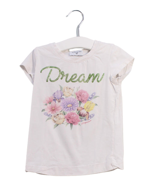 A White Short Sleeve T Shirts from Monnalisa in size 4T for girl. (Front View)
