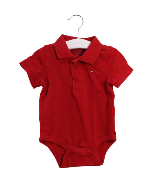 A Red Short Sleeve Bodysuits from Tommy Hilfiger in size 6-12M for boy. (Front View)
