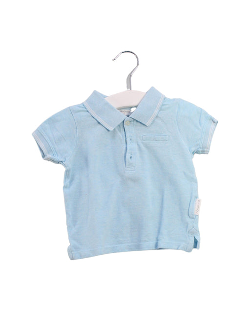 A Blue Short Sleeve Polos from Purebaby in size 6-12M for boy. (Front View)