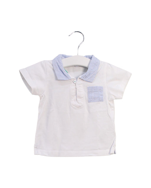 A White Short Sleeve Tops from Jacadi in size 6-12M for boy. (Front View)