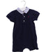 A Navy Short Sleeve Rompers from Jacadi in size 12-18M for boy. (Front View)