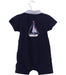 A Navy Short Sleeve Rompers from Jacadi in size 12-18M for boy. (Back View)