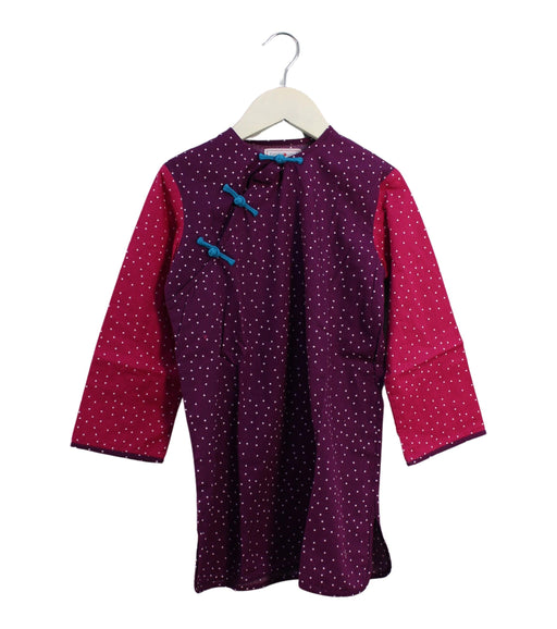 A Purple Long Sleeve Dresses from Tang'Roulou in size 6T for girl. (Front View)