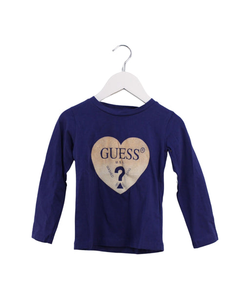 A Blue Long Sleeve Tops from Guess in size 2T for boy. (Front View)