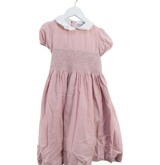 A Pink Short Sleeve Dresses from Lily Rose in size 8Y for girl. (Front View)