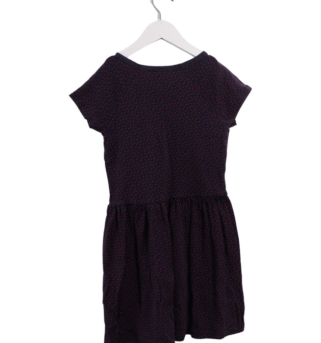 A Navy Short Sleeve Dresses from Petit Bateau in size 8Y for girl. (Back View)