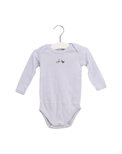 A Blue Long Sleeve Bodysuits from Bout'Chou in size 6-12M for boy. (Front View)