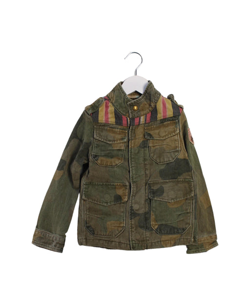 A Green Lightweight Jackets from Scotch Shrunk in size 4T for girl. (Front View)