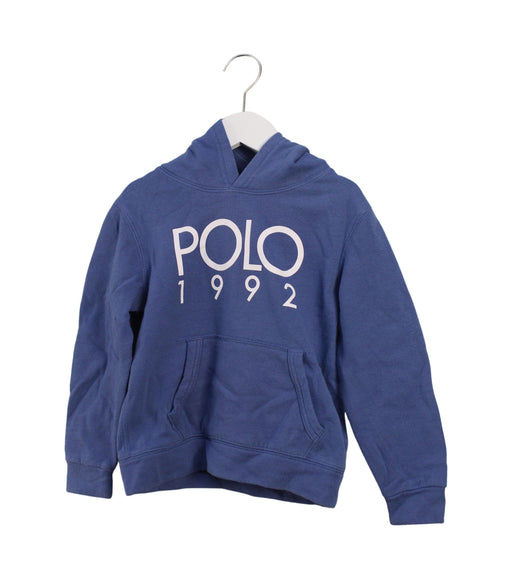 A Blue Hooded Sweatshirts from Polo Ralph Lauren in size 6T for boy. (Front View)