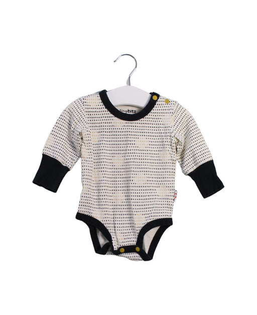 A Ivory Long Sleeve Bodysuits from TinyBitz in size 3-6M for boy. (Front View)