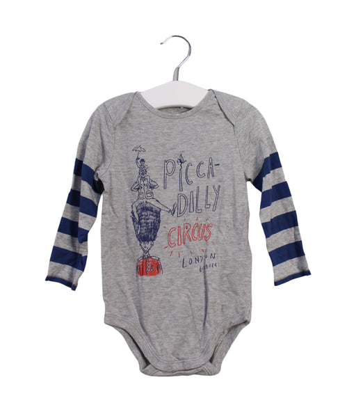 A Grey Long Sleeve Bodysuits from Burberry in size 6-12M for boy. (Front View)