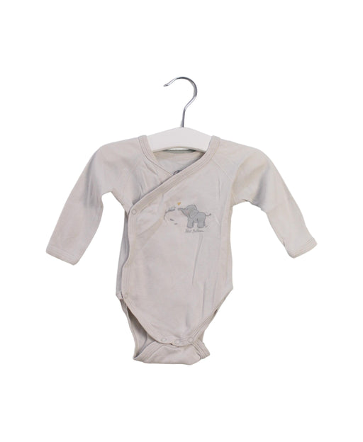A Beige Long Sleeve Bodysuits from Petit Bateau in size 0-3M for neutral. (Front View)