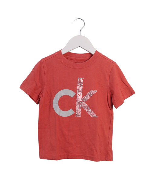 A Pink Short Sleeve T Shirts from Calvin Klein in size 4T for boy. (Front View)