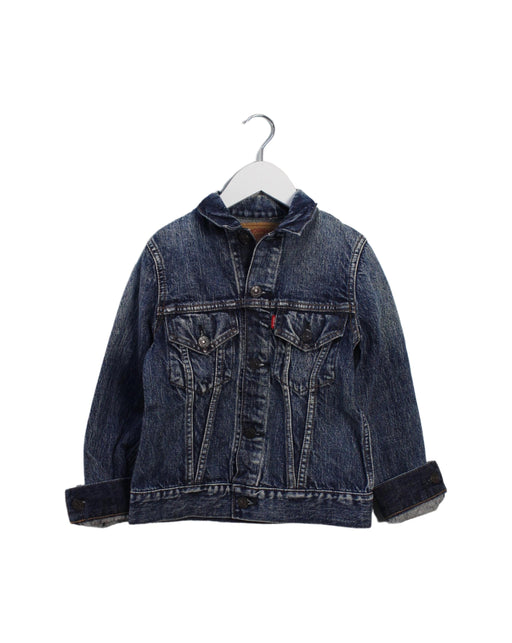 A Blue Lightweight Jackets from Denim Dungaree in size 7Y for girl. (Front View)