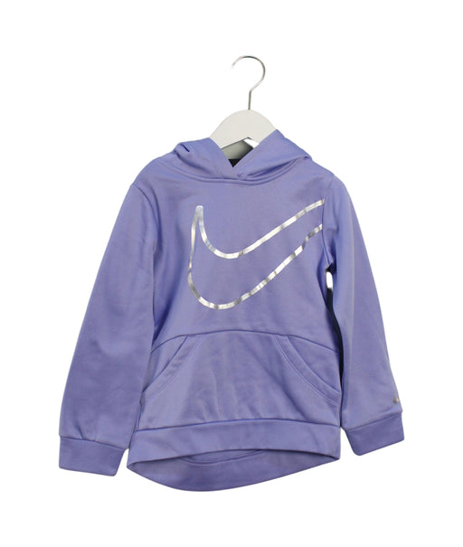 A Purple Hooded Sweatshirts from Nike in size 5T for girl. (Front View)
