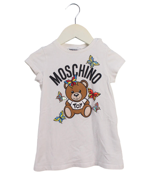 A White Short Sleeve T Shirts from Moschino in size 2T for girl. (Front View)