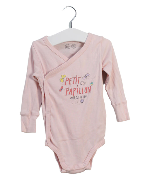 A Pink Long Sleeve Bodysuits from Lindex in size 3-6M for girl. (Front View)