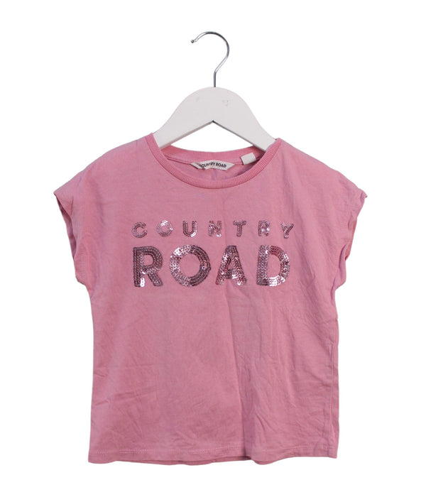 A Pink Short Sleeve T Shirts from Country Road in size 3T for girl. (Front View)