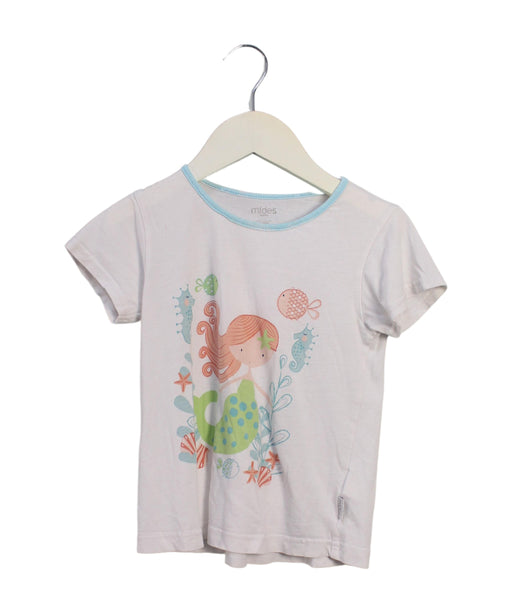A White Short Sleeve T Shirts from Mides in size 3T for girl. (Front View)