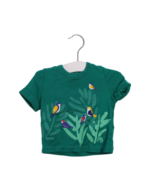 A Green Short Sleeve T Shirts from Petit Bateau in size 3-6M for boy. (Front View)