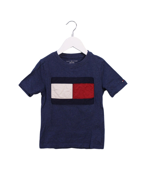 A Blue Short Sleeve T Shirts from Tommy Hilfiger in size 4T for boy. (Front View)