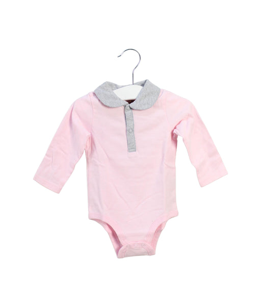 A Pink Long Sleeve Bodysuits from 7 For All Mankind in size 3-6M for girl. (Front View)