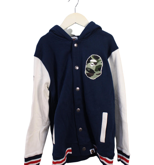 A Navy Lightweight Jackets from BAPE KIDS in size 10Y for boy. (Front View)
