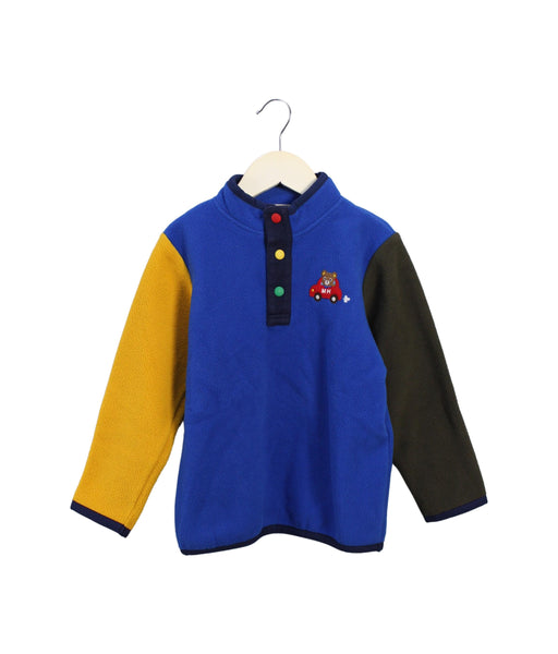 A Blue Buttoned Sweatshirts from Miki House in size 5T for boy. (Front View)
