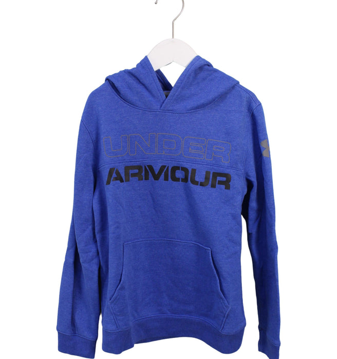A Blue Hooded Sweatshirts from Under Armour in size 7Y for boy. (Front View)