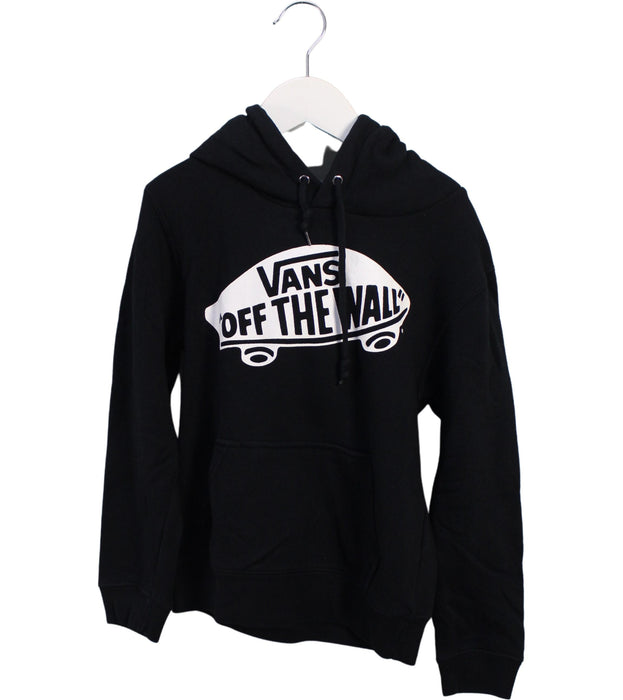 A Black Hooded Sweatshirts from Vans in size 7Y for boy. (Front View)