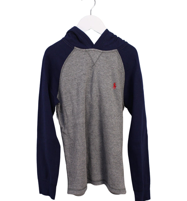 A Grey Hooded Sweatshirts from Polo Ralph Lauren in size 8Y for boy. (Front View)