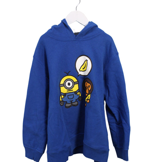 A Blue Hooded Sweatshirts from BAPE KIDS in size 10Y for boy. (Front View)