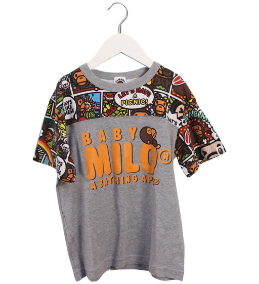A Grey Short Sleeve T Shirts from BAPE KIDS in size 7Y for boy. (Front View)