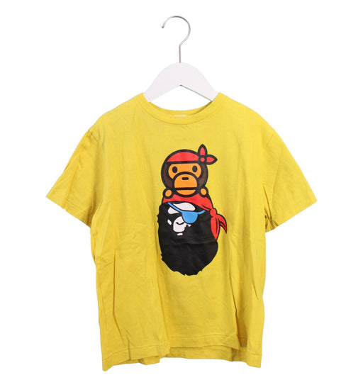 A Yellow Short Sleeve T Shirts from BAPE KIDS in size 10Y for girl. (Front View)