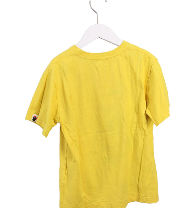 A Yellow Short Sleeve T Shirts from BAPE KIDS in size 10Y for girl. (Back View)