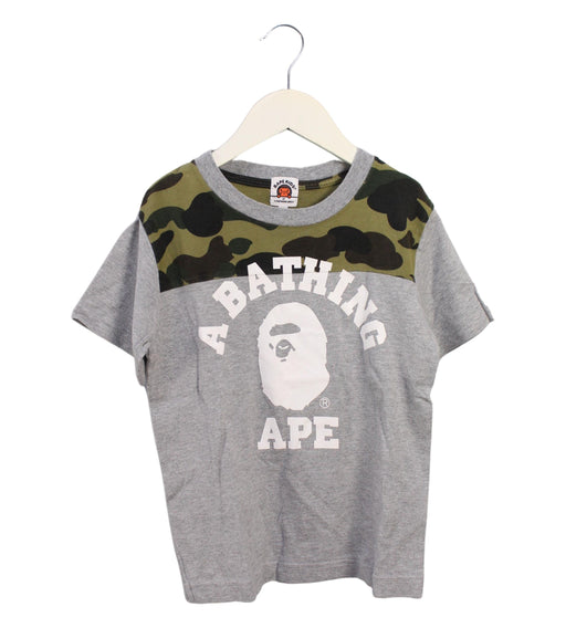 A Grey Short Sleeve T Shirts from BAPE KIDS in size 5T for boy. (Front View)