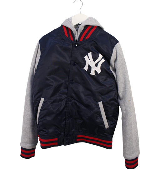 A Navy Lightweight Jackets from Majestic in size 10Y for boy. (Front View)