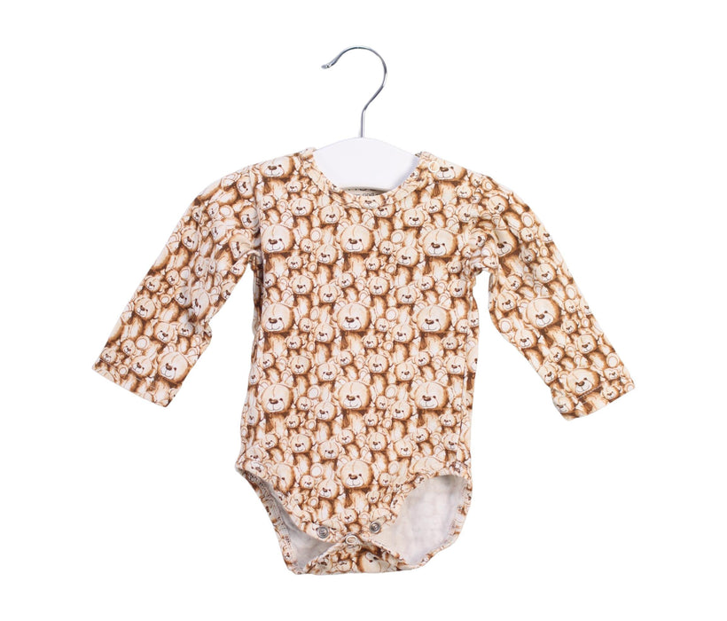 A Brown Long Sleeve Bodysuits from Hust & Claire in size 0-3M for boy. (Front View)