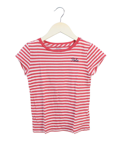 A Pink Short Sleeve T Shirts from Polo Ralph Lauren in size 6T for girl. (Front View)