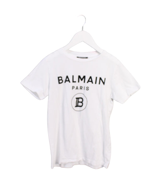 A White Short Sleeve T Shirts from Balmain in size 8Y for boy. (Front View)