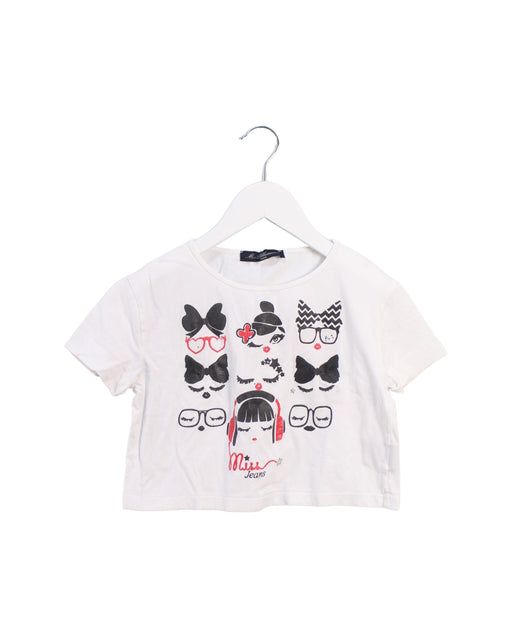 A White Short Sleeve T Shirts from Miss Blumarine in size 8Y for girl. (Front View)