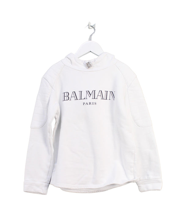 A White Hooded Sweatshirts from Balmain in size 8Y for neutral. (Front View)