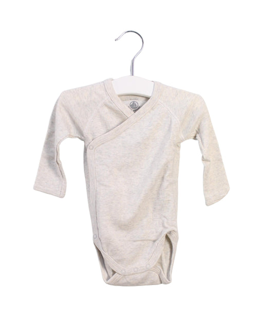 A Beige Long Sleeve Bodysuits from Petit Bateau in size 3-6M for neutral. (Front View)