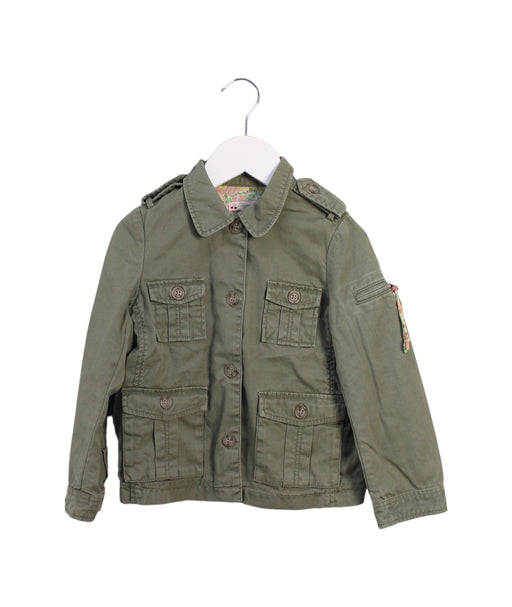 A Green Lightweight Jackets from Bonpoint in size 3T for girl. (Front View)