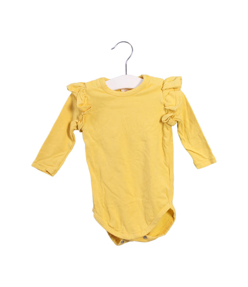 A Yellow Long Sleeve Bodysuits from Seed in size 3-6M for girl. (Front View)