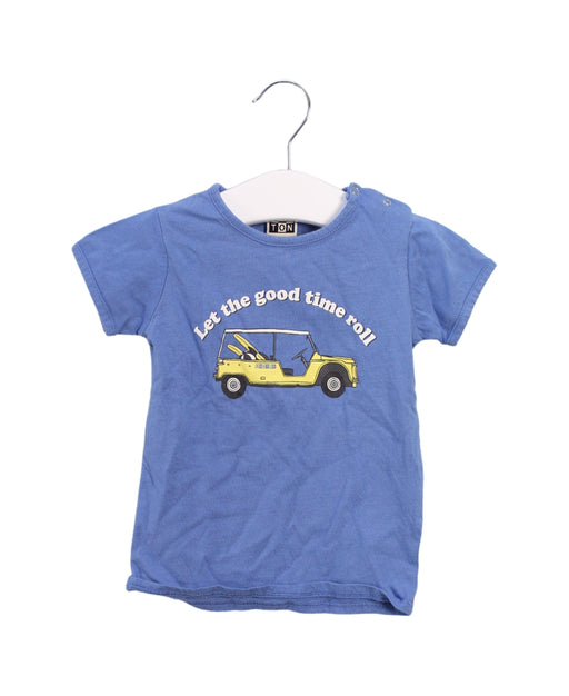 A Blue Short Sleeve T Shirts from Bonton in size 12-18M for boy. (Front View)